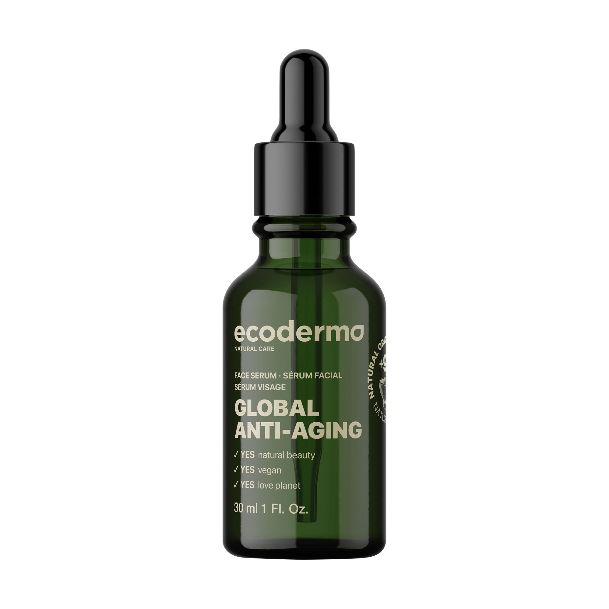 Антивікова сироватка для обличчя Ecoderma Global Anti-Aging Face Serum з олією камелії та екстрактом індійського тирличу, 30 мл