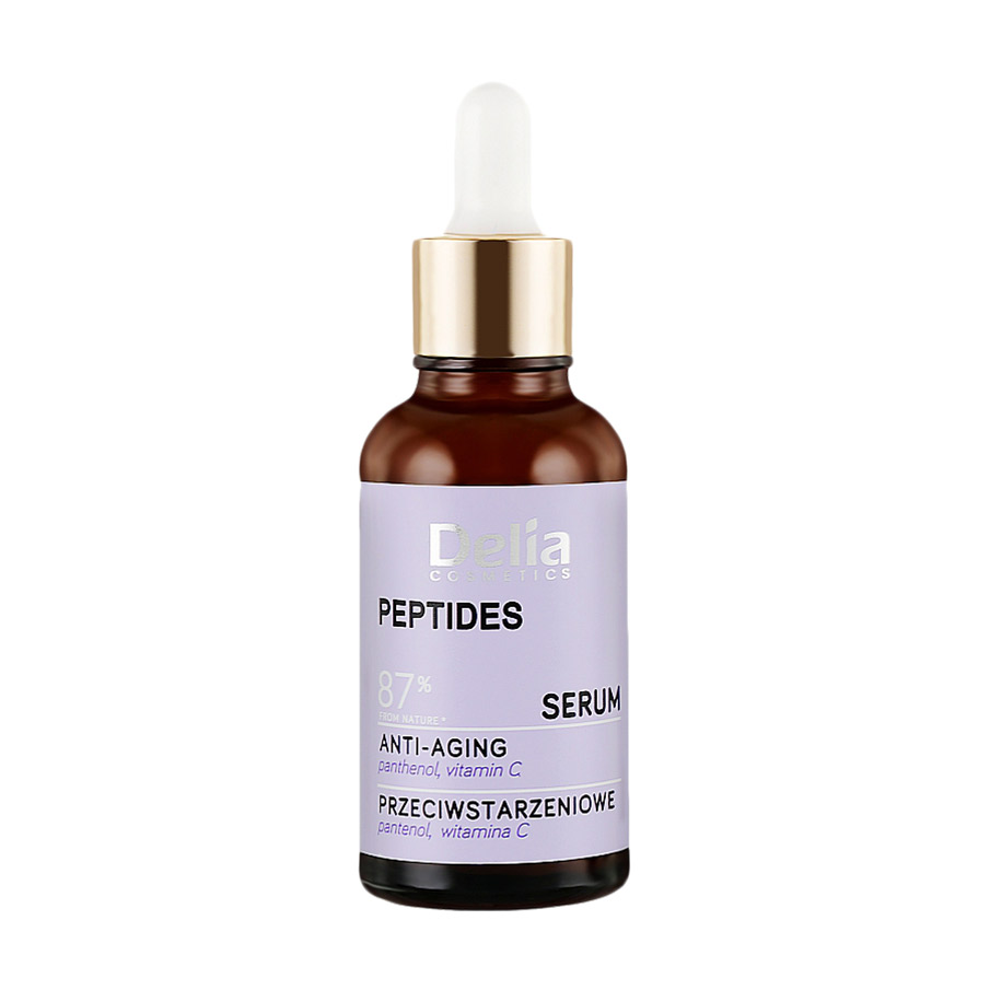 Антивікова сироватка для обличчя, шиї та зони декольте Delia Cosmetics Peptides Serum з пептидами, 30 мл