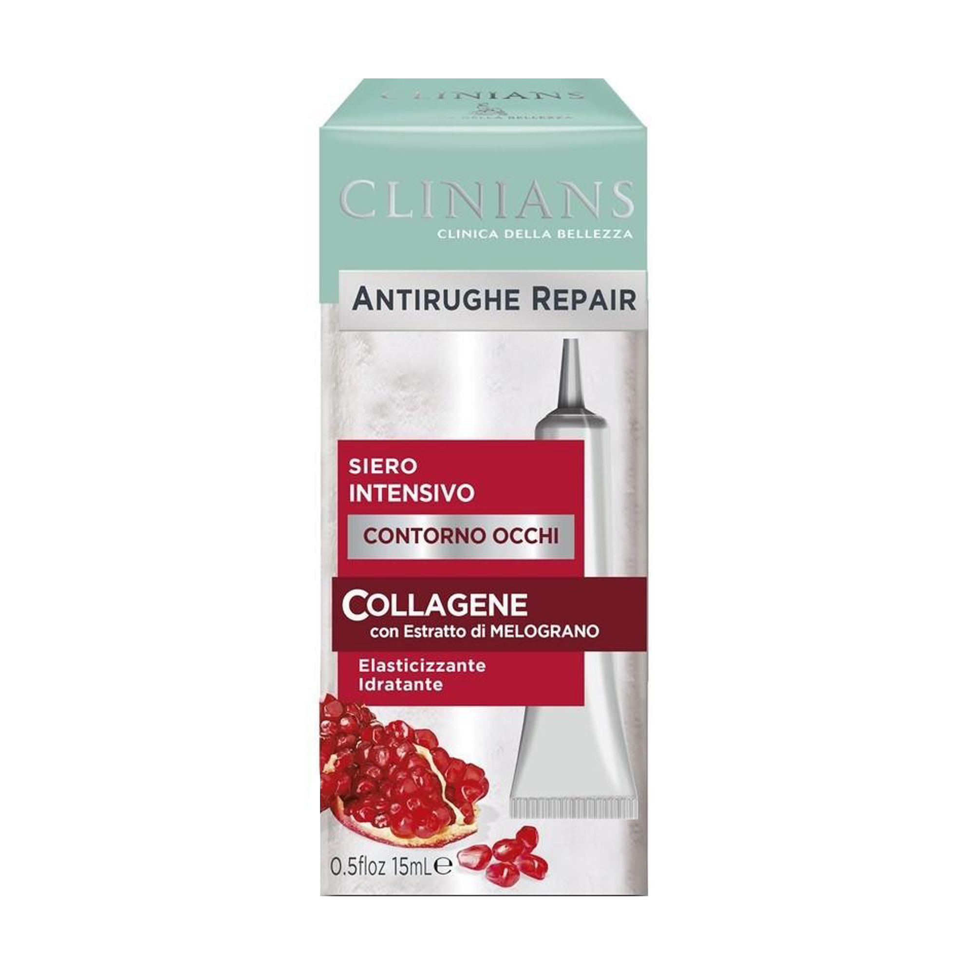 Антивікова сироватка для шкіри навколо очей Clinians Antirughe Repair Eye Contour Serum з колагеном та екстрактом граната, 15 мл
